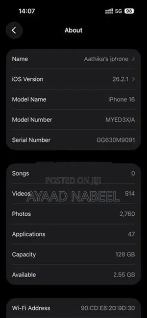 Apple iPhone 16 128GB (Used)