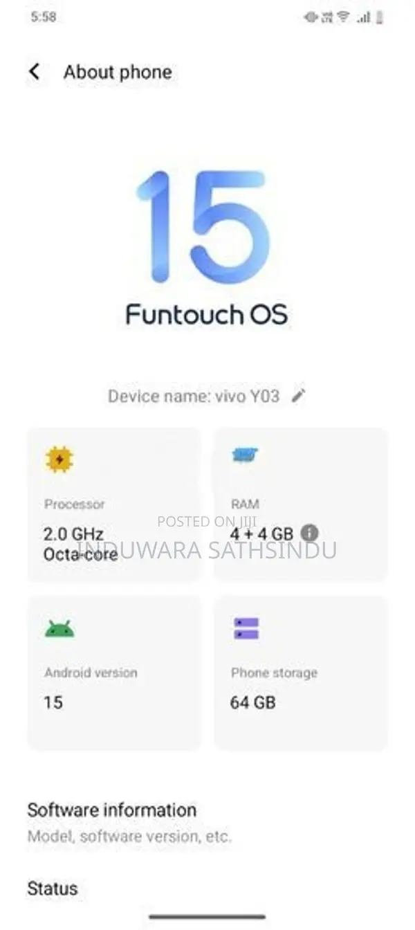 Vivo Y03 (Used)