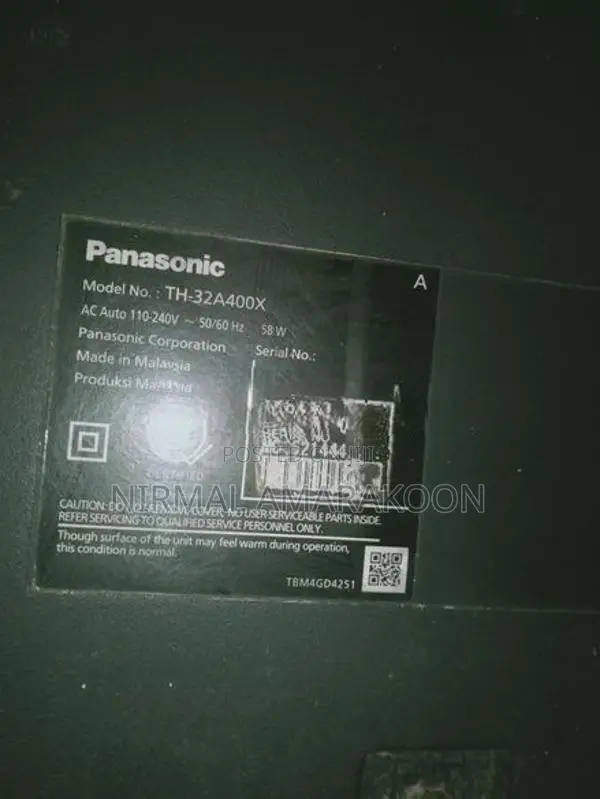 Panasonic TV for Parts
