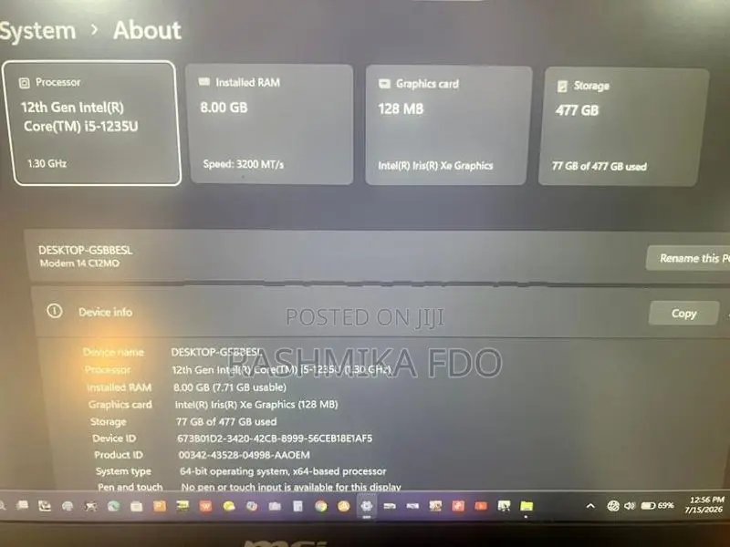 MSI i5 12 Gen Laptop
