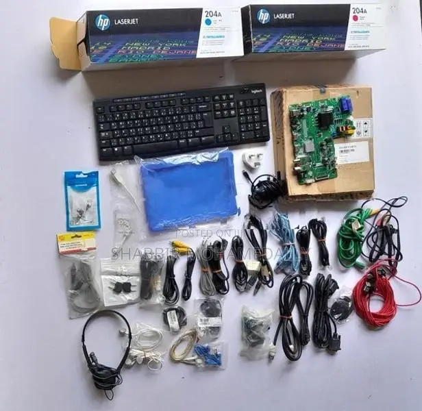 COMPUTER ACCESSORIES, PRINTERS, AV with NETWORKING EQUIPMENT LOT