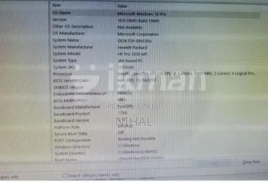 HP ඩෙස්ක්ටොප් පරිගණකය විකිණීමට