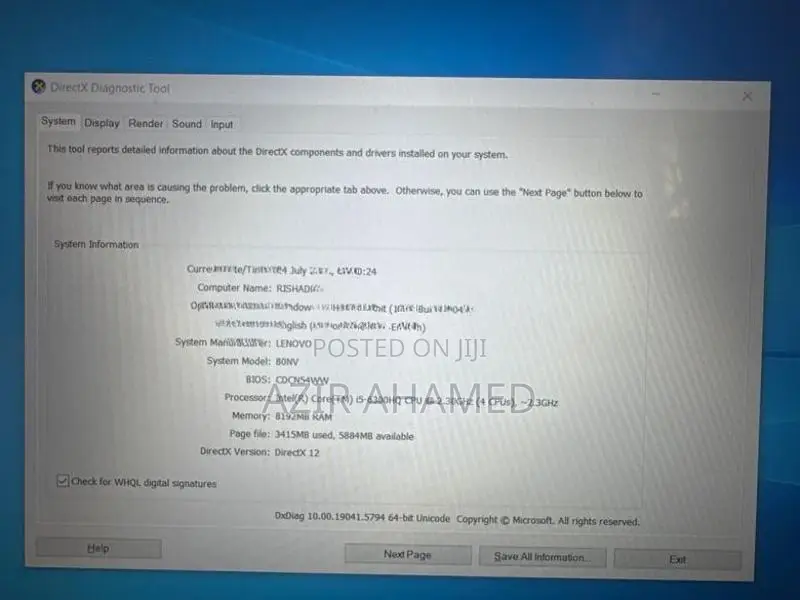 used Lenovo IdeaPad Y700 gaming laptop