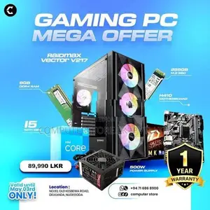INTEL CORE I5 10TH GEN 8GB DDR4 RAM 256GB M.2 SSD USED ASSEMBLE PC OFF