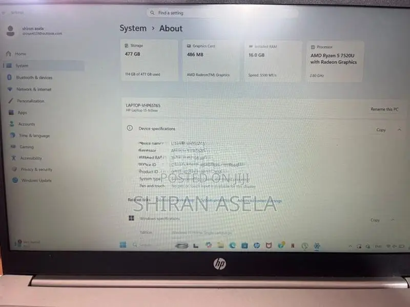 HP Ryzen 5 7000 Series Laptop
