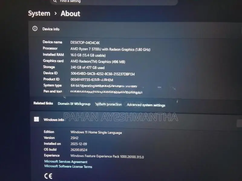 Acer Amd Ryzen 7 5700u Laptop