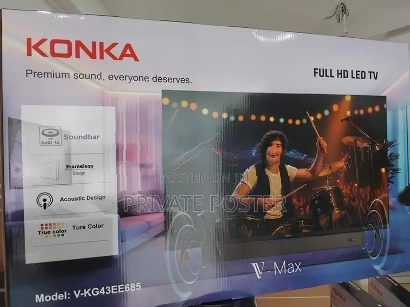 New Konka 43 inch FHD LED (built-in Soundbar) Frameless TV