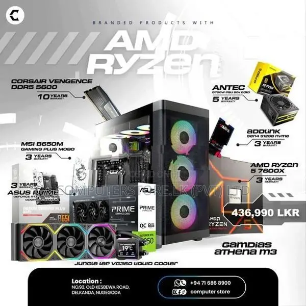 AMD RYZEN 5 7600X 16GB DDR5 RAM 512GB NVME ASUS PRIME RTX 5050 8GB OC