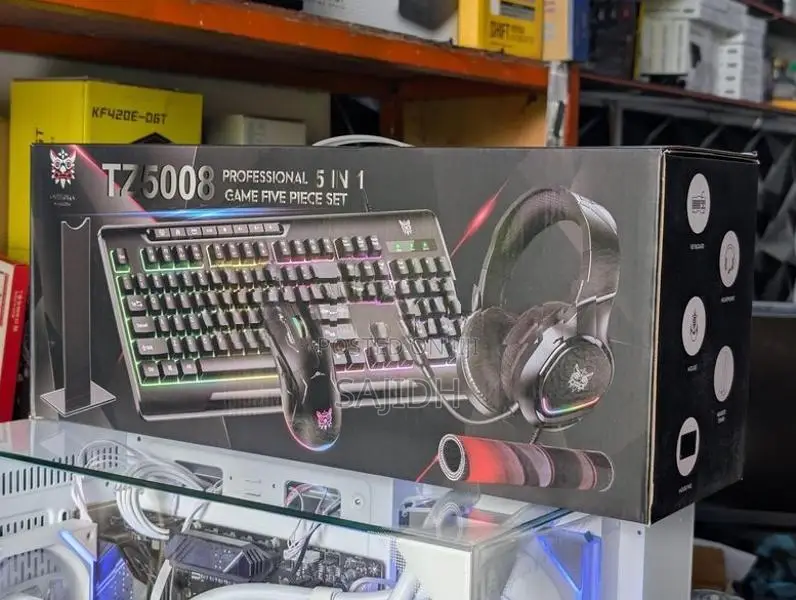 5in1 combo (keyboard,mouse,mousepad,headset and headset stand)