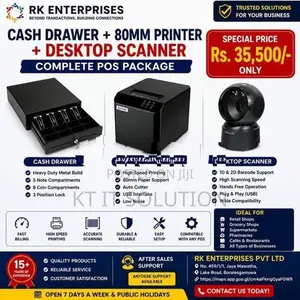 Cash Drawer + 80mm Thermal Printer Barcode Scanner Package Rs.35,500