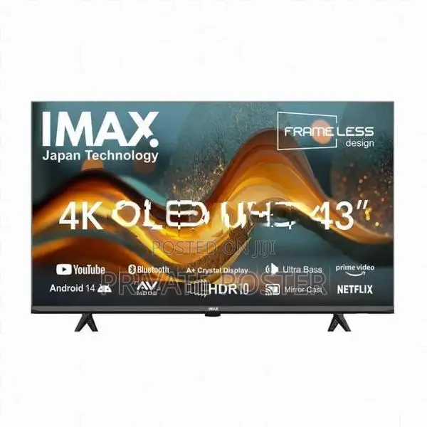 New 43 inch IMAX JAPAN Smart QLED 4K UHD HDR Android 14 Frameless TV