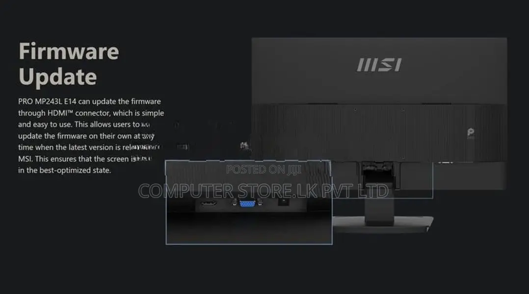 MSI PRO MP243L E14 24.5" Inch 144Hz 1ms FHD IPS Productivity Monitor