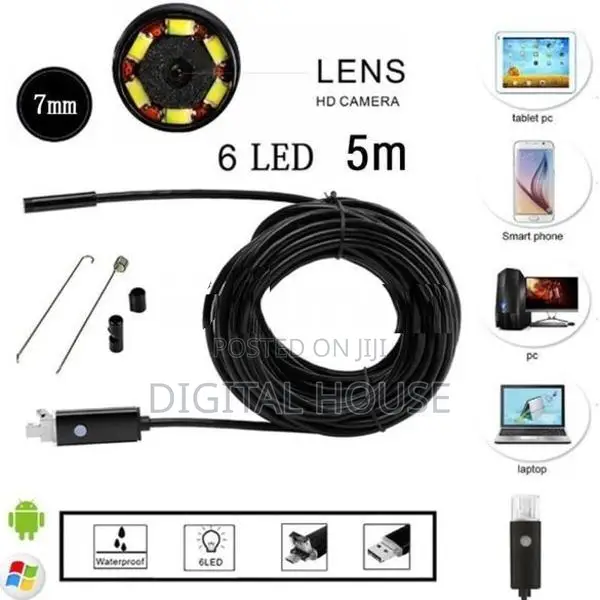 Camera Endoscope Industrial 5mp Waterproof Cable 5 Meter Length. .
