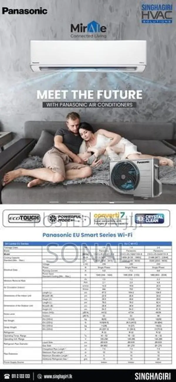 Panasonic 18000BTU Smart Inverter Air Conditioner EU Series
