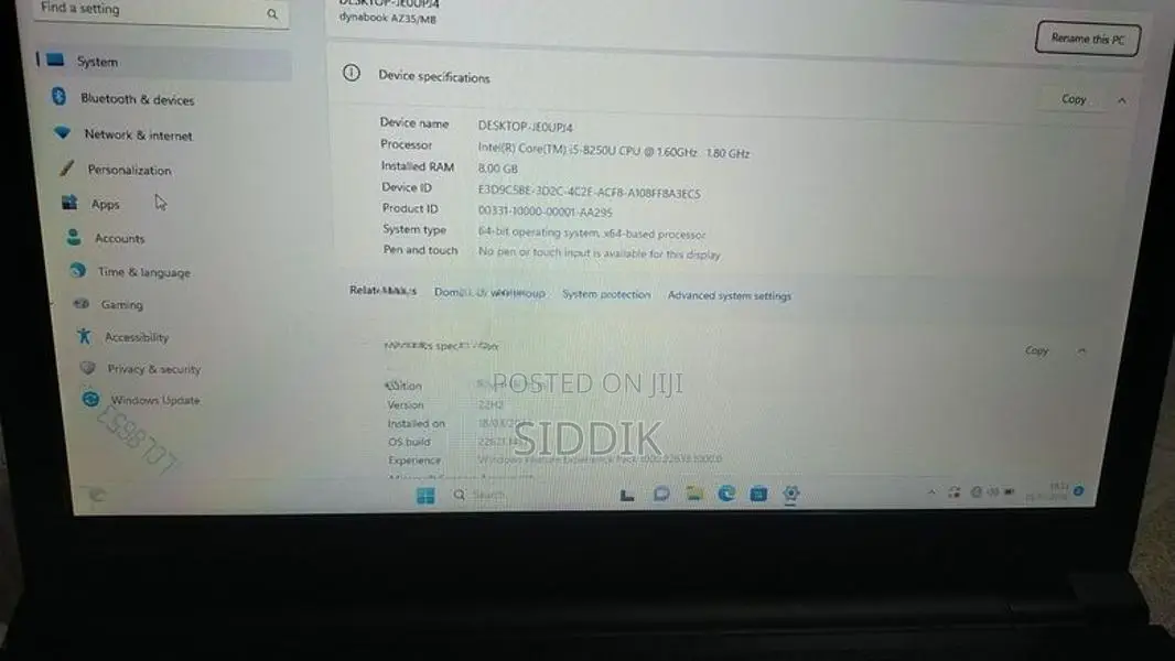 Toshiba i5 8th Gen Laptop