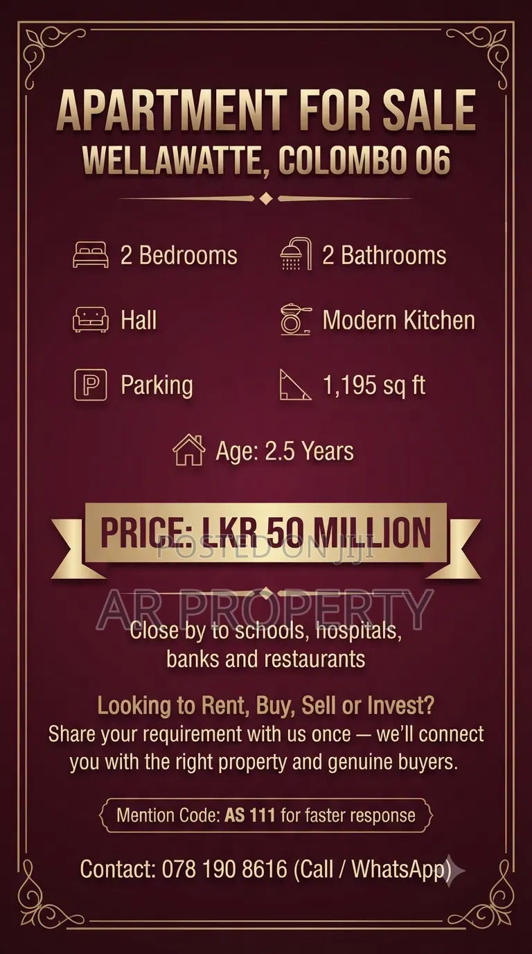 2bdrm Apartment in Colombo City for sale