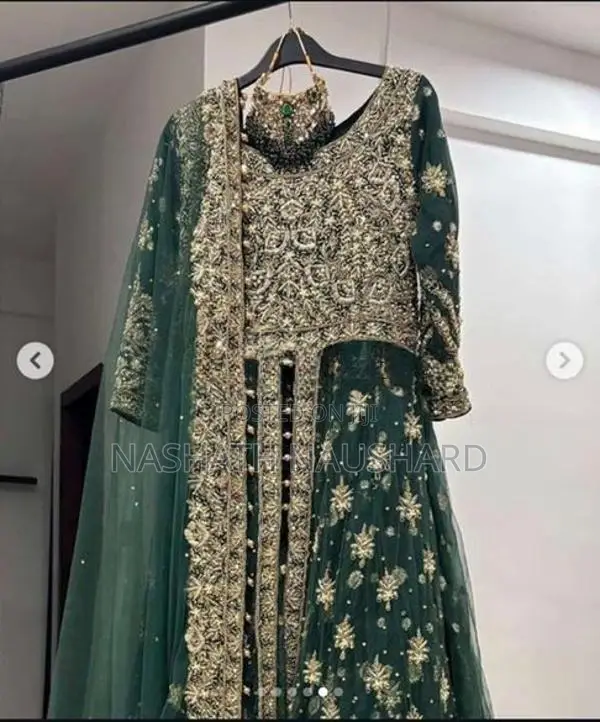 Emerald Dark Green Lehenga Walima Dress