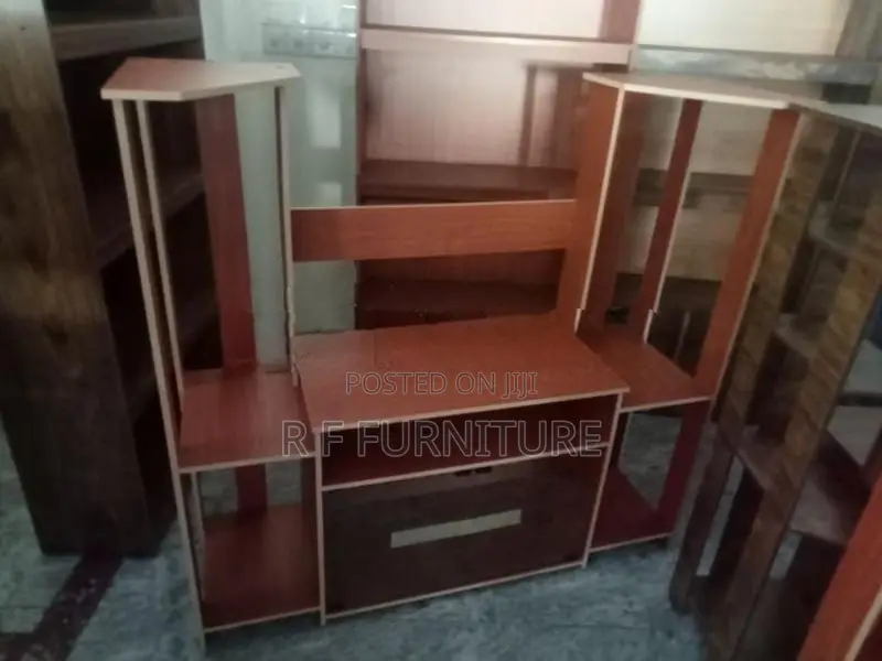 Melamine Tv Stand with Setup Cupboard