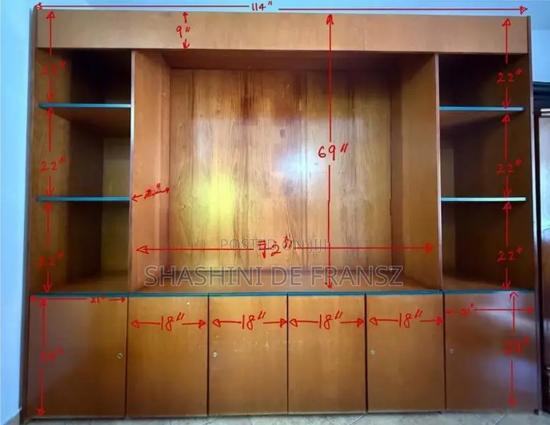 Large Custom-Made Wooden Display Cabinet