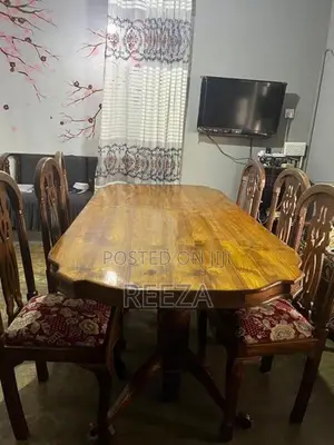 Used Wooden Dining Table with Chairs
