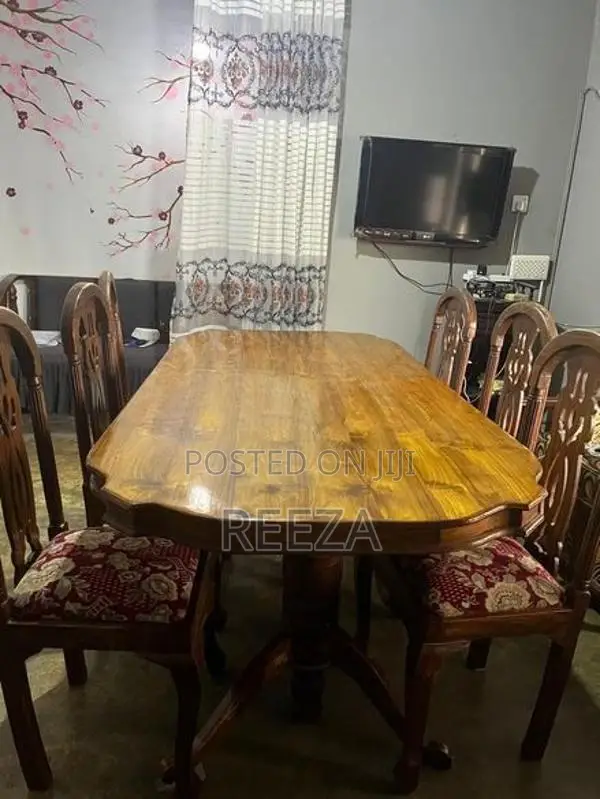 Used Wooden Dining Table with Chairs