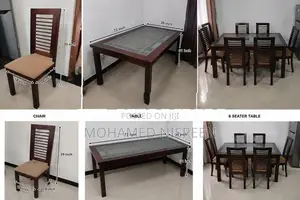 Teak Wood 6-Seater Dining Table Set