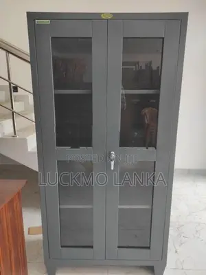 New 6x3 Size Glass Steel Office Cupboard (W8)