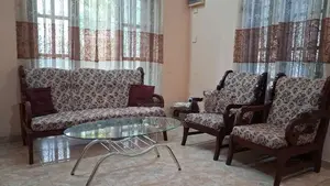 Sofa Set with Glasss Table