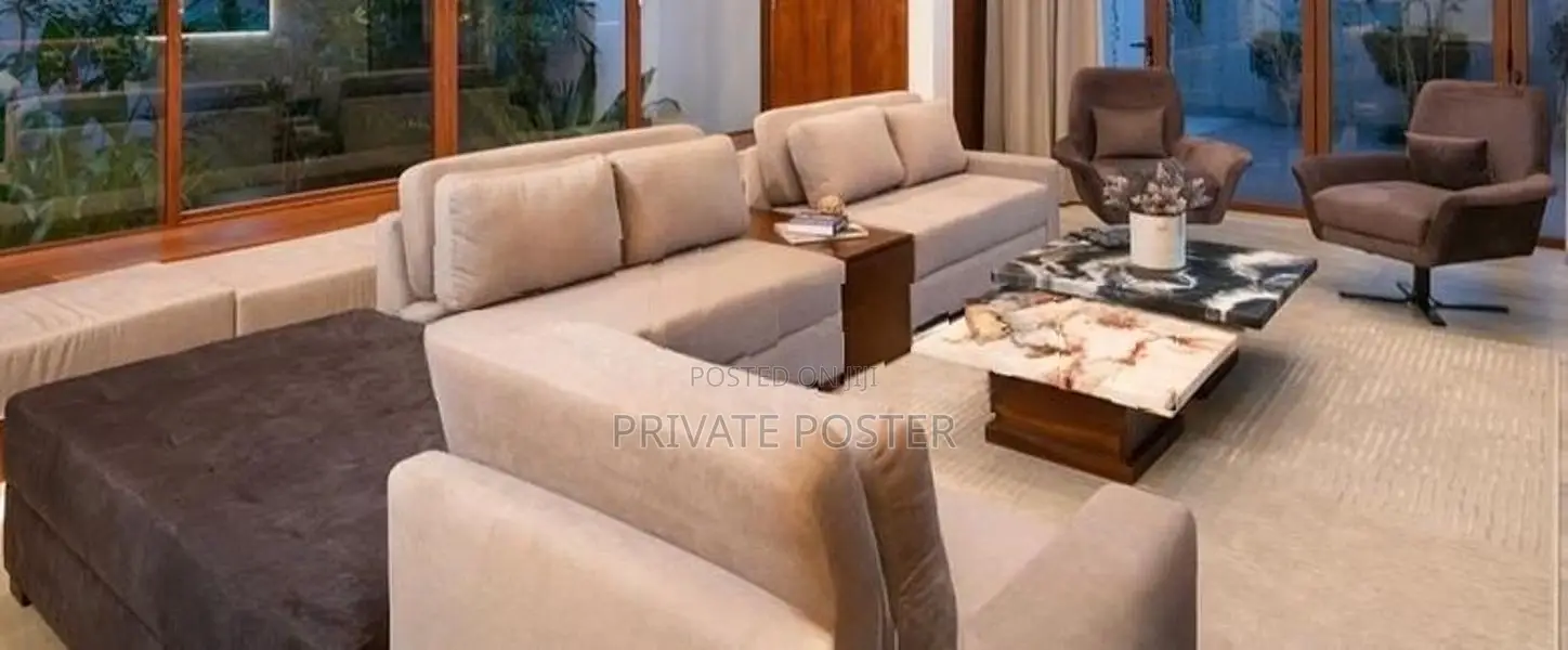 Modern Premium Sofa Set with Marble Coffee Table