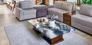 Modern Premium Sofa Set with Marble Coffee Table