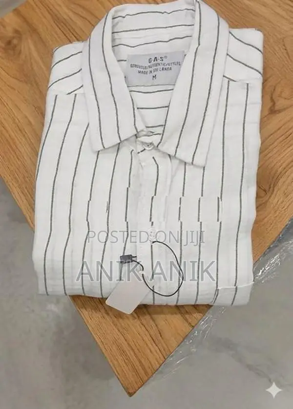 Linen Short Sleeve Stripe Shirt