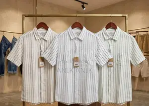 Linen Short Sleeve Stripe Shirt