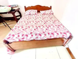 Teak Bed with triple layer mattress