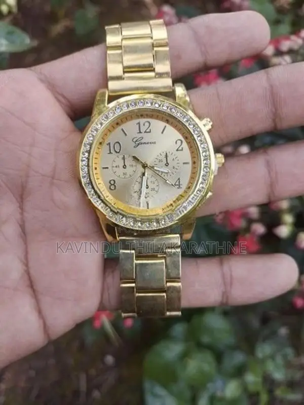 Geneva Ladis Gold Crystal Watch