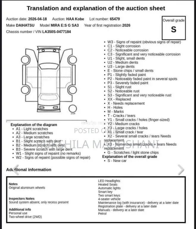 Daihatsu MIRA G GRADE G SA3 2026 Car Brand New