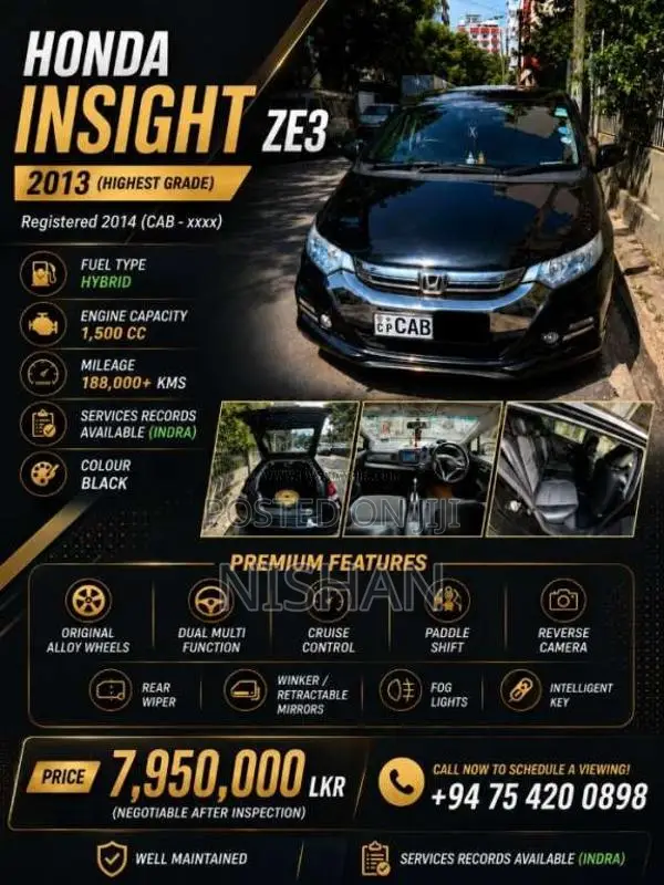 Honda Insight ZE3 2013 Car (Used)