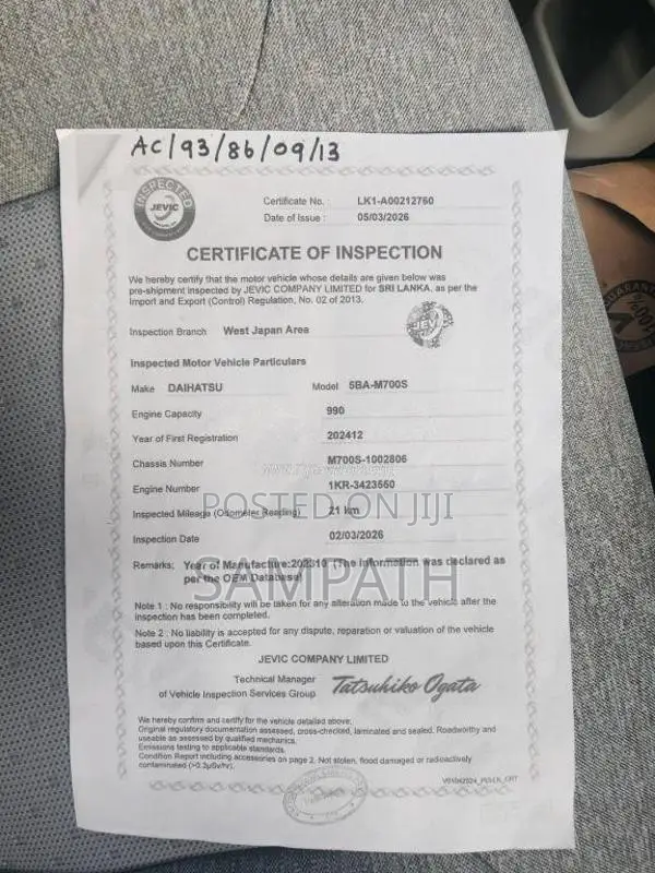 Daihatsu Boon 2024 Car Unregistered (Recondition)