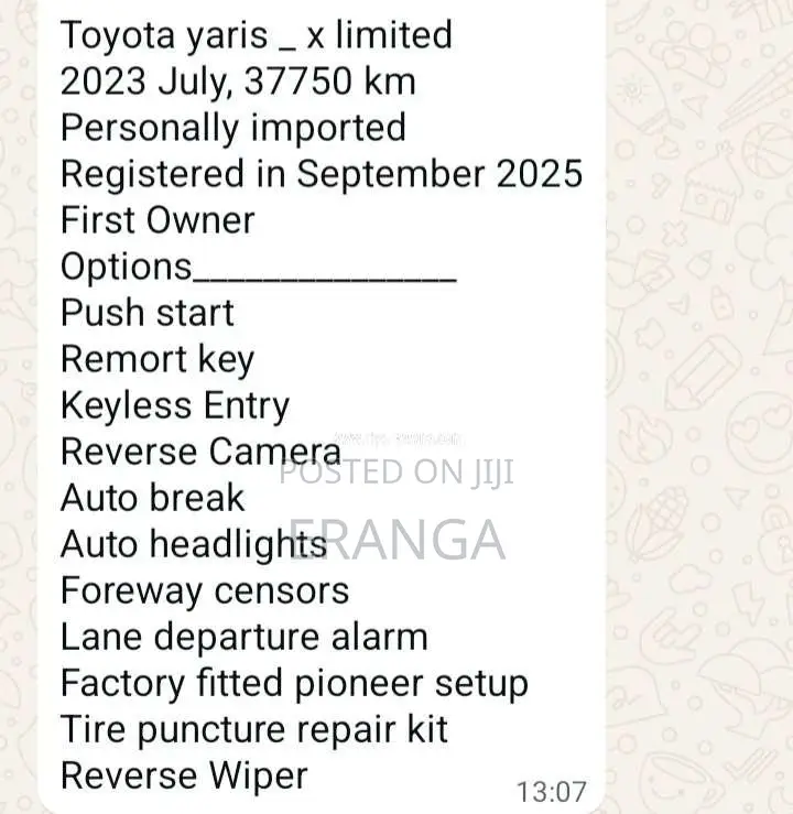 Toyota Yaris 2023 Car (Used)