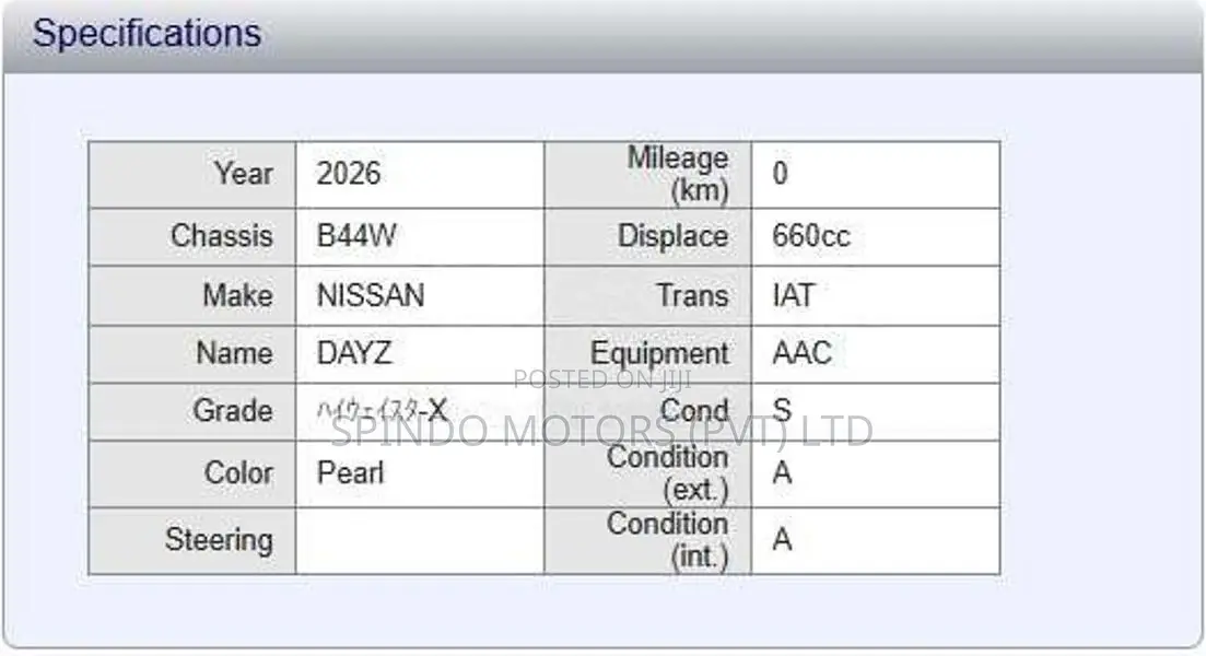 Nissan Dayz 2026 Car Brand New