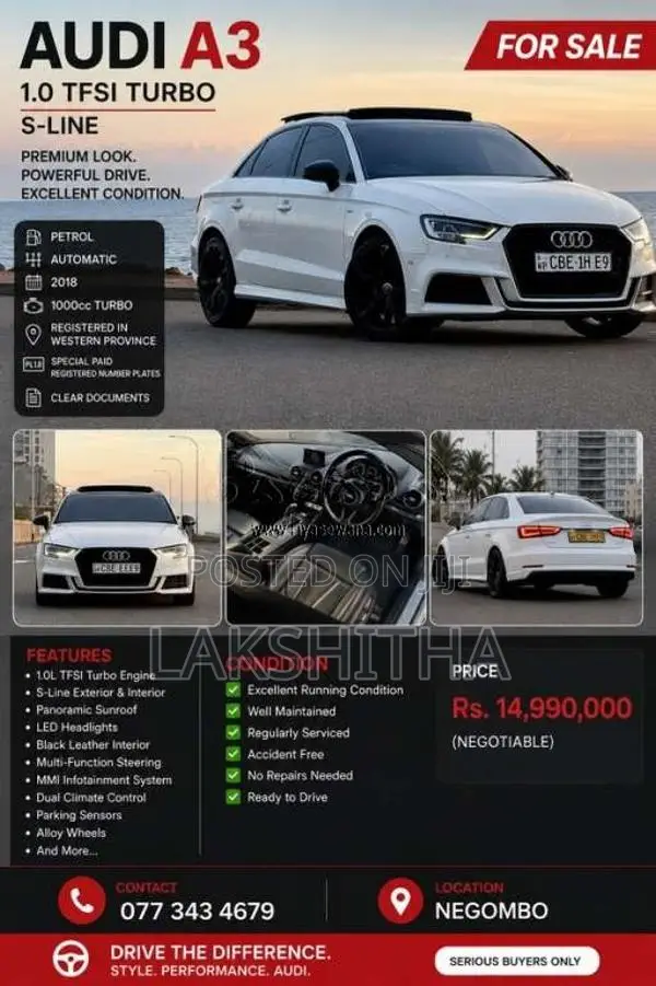 Audi A3 2018 Car (Used)