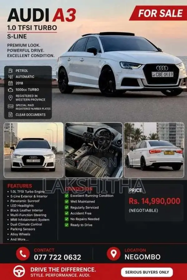 Audi A3 2018 Car (Used)