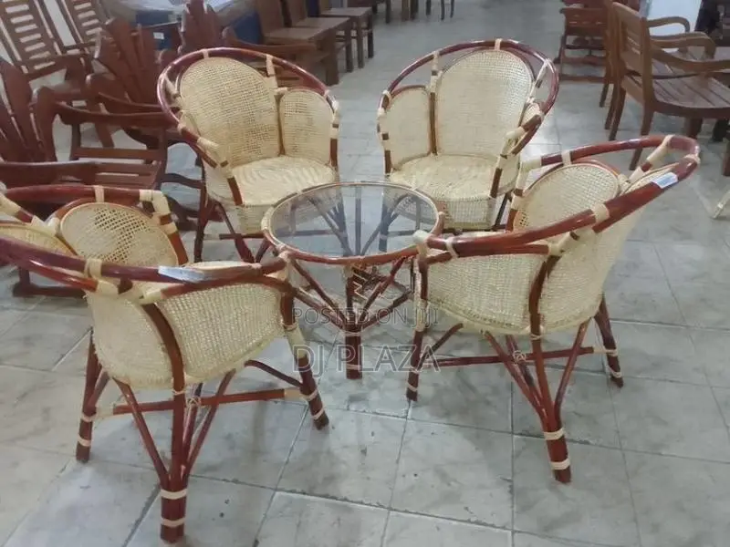 Cane 4 Chair with Stool