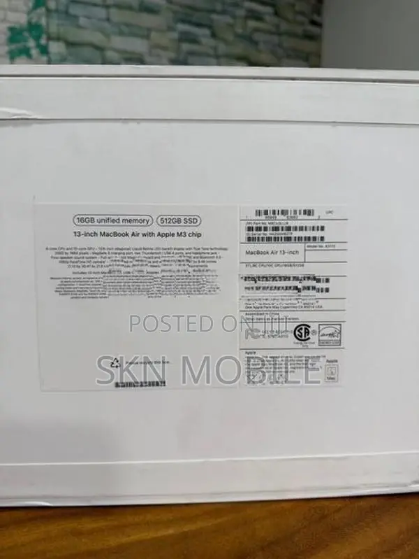 Apple MacBook M3 Air 16GB 512GB 13”