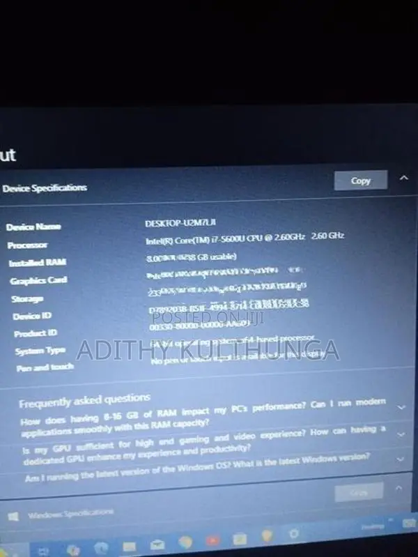 Hp I7 5 Gen Laptop