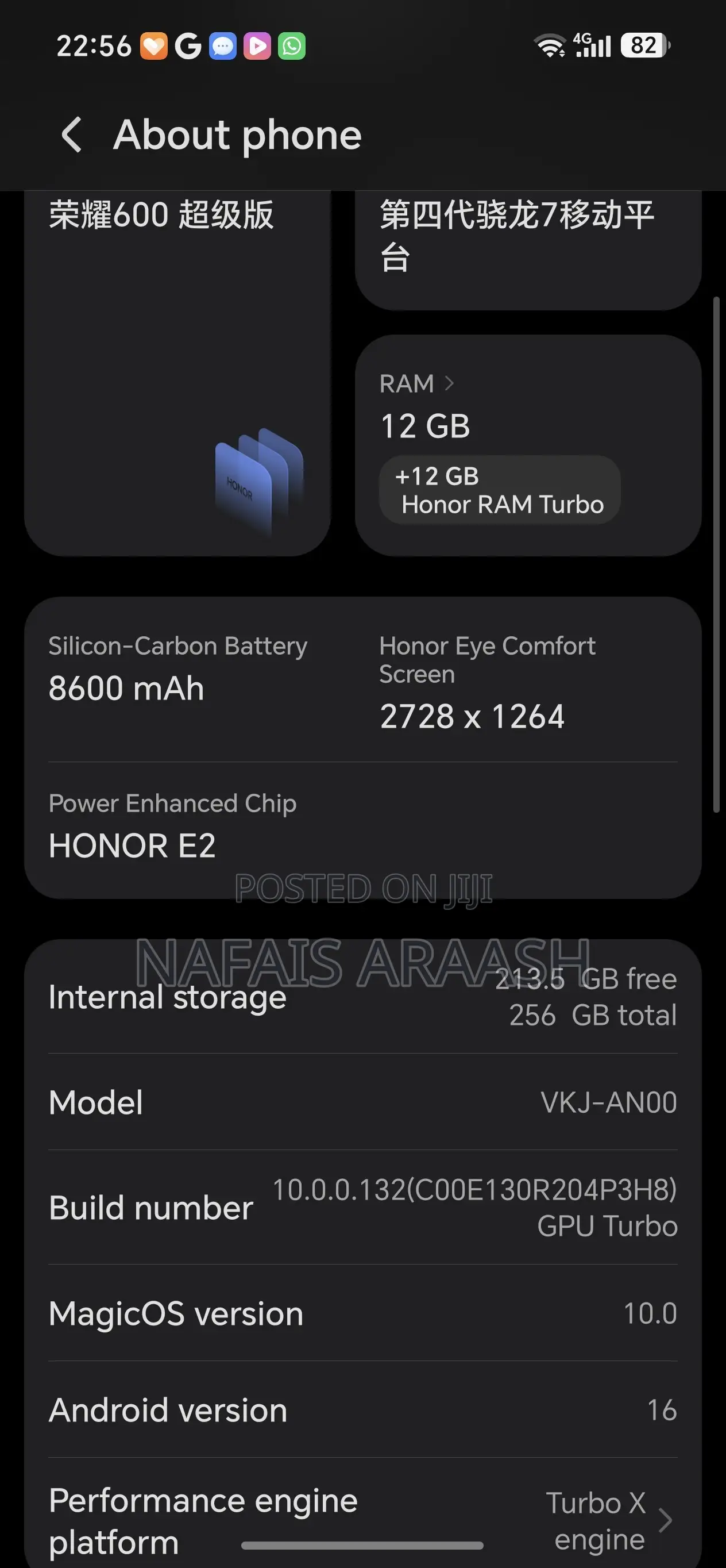 Honor 600 256 GB Black