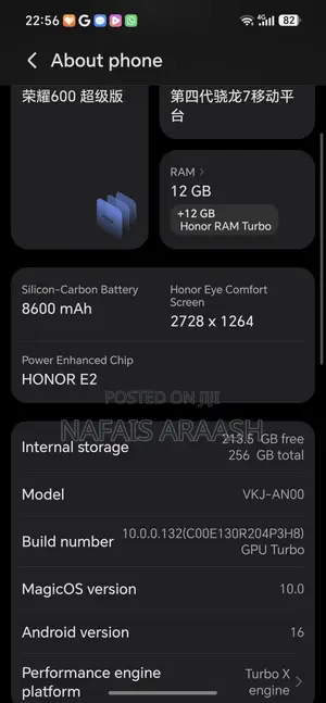 Honor 600 256 GB Black
