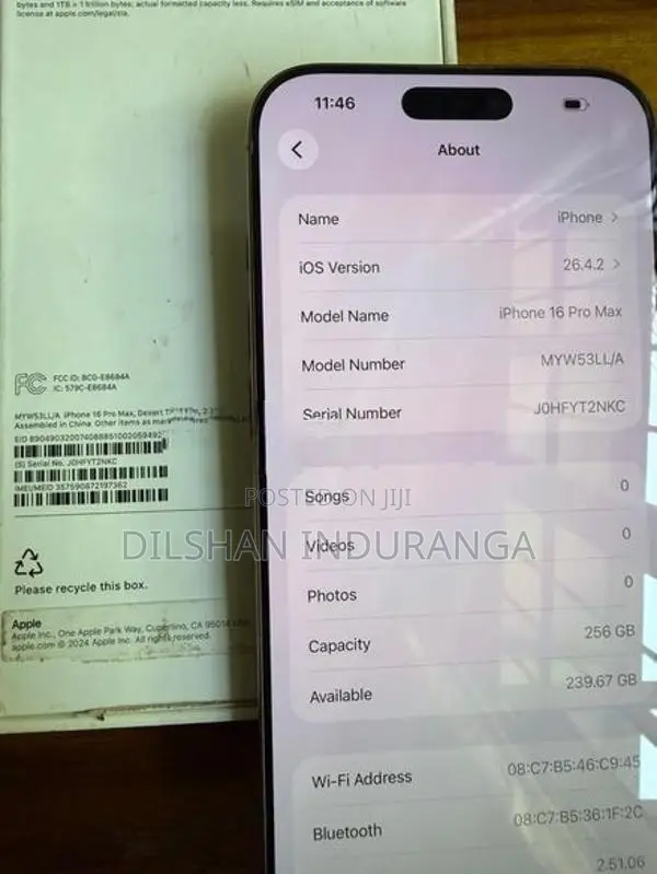 Apple iPhone 16 Pro Max 256GB (Used)