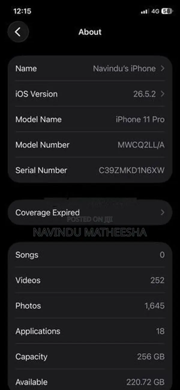 Apple iPhone 11 Pro (Used)