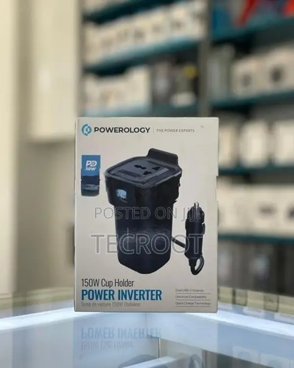 Powerlogy 150W Cup Holder Power Inverter