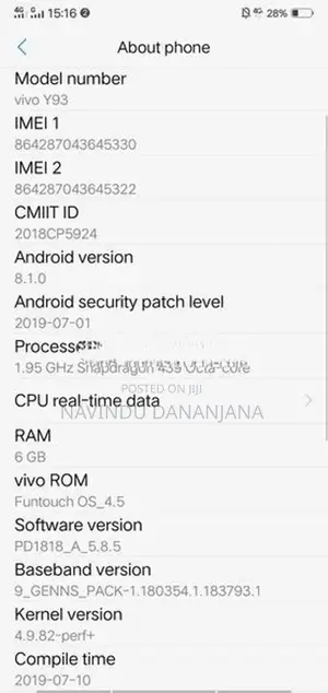 Vivo Y93 (Used)